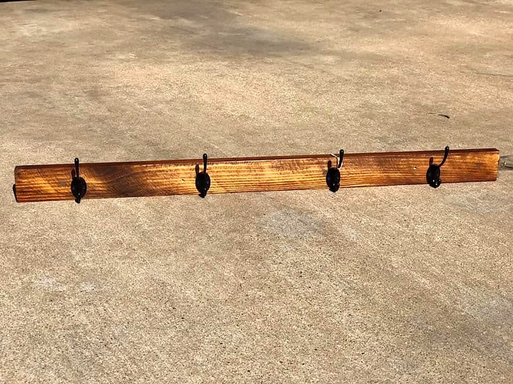 Coat rack, four hooks